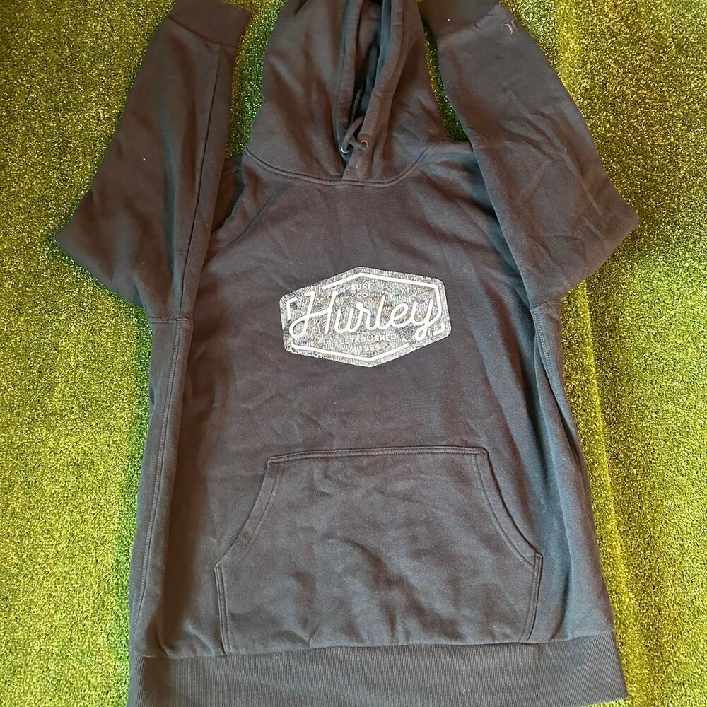 Hurley Men's Black and Grey Hoodie